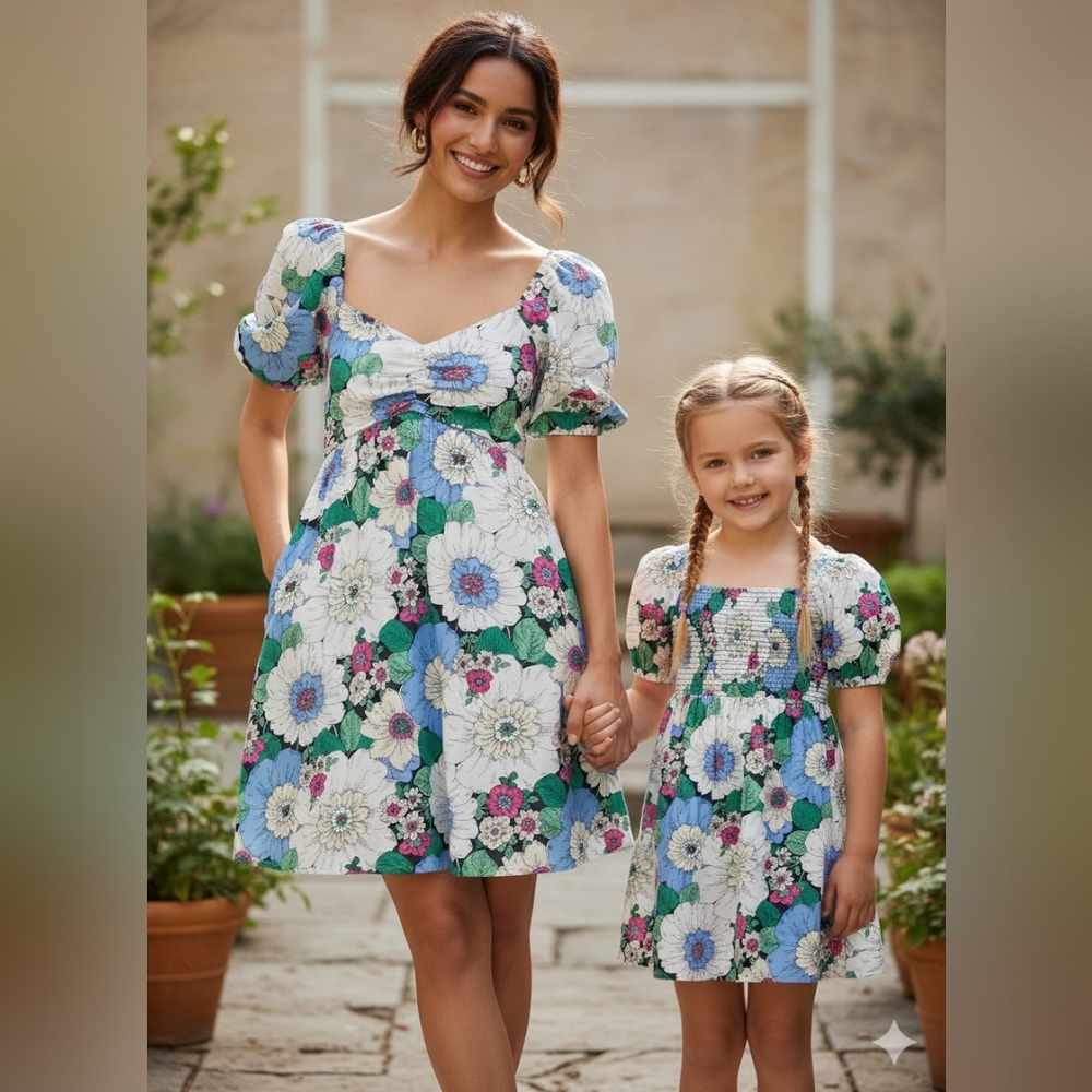 Matching Mother (Sz Lg)  And Daughter (Sz 4) Floral Dresses from GAP